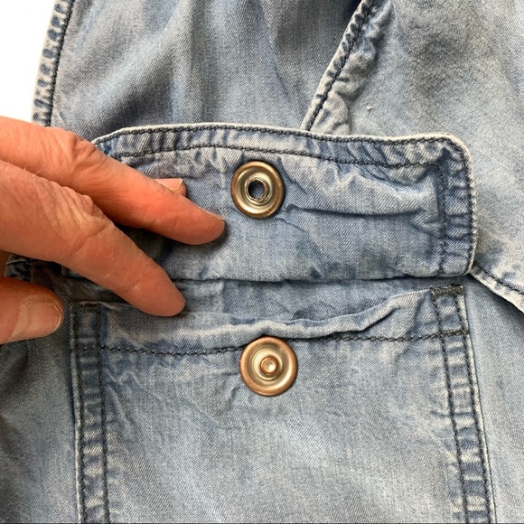 ANTHROPOLOGIE Sanctuary Chambray Button-down cinched waist Denim sleeveless Vest - Picture 3 of 11